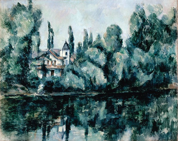 Die Ufer der Marne (Villa am Ufer eines Flusses), Paul Cèzanne von The Masters