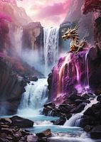 dragon at the waterfall