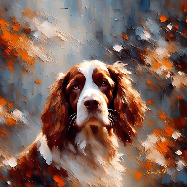 Skurrile Welsh Springer Spaniel Kunst - Johanna's Art von Johannas Art Creations