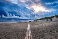 Lever de soleil sur la plage de Domburg