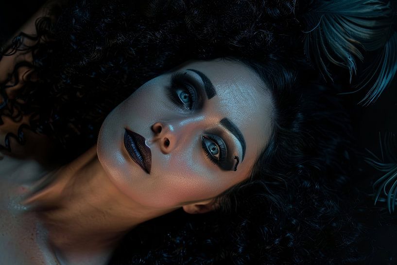 fiktives Porträt in Schwarz von Egon Zitter