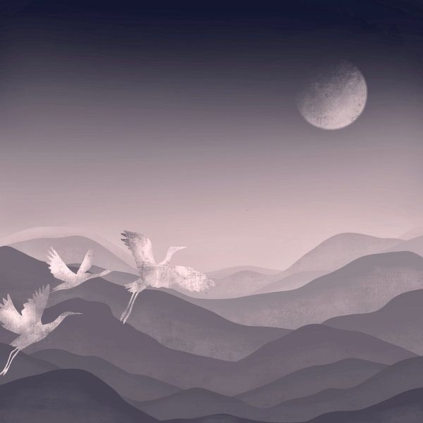 Japanese cranes - The land of the rising sun by Studio Hinte