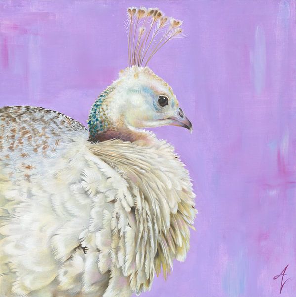 Weißer Pfau von Amy Verhoeff