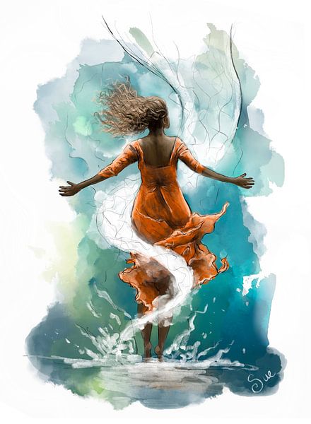 Vrouw in de storm van Sue Art studio