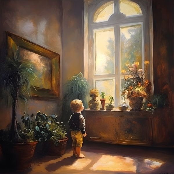 Junge schaut nach draußen von Artsy