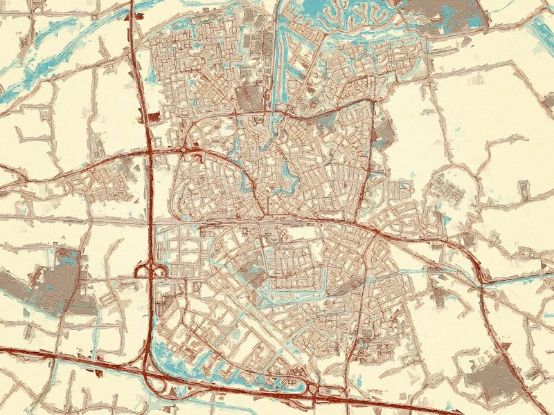 Karte von Goes im Stil von Blue &amp; Cream von De Kaartenwinkel