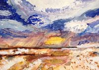 Horizon sur la mer du Nord aux Pays-Bas