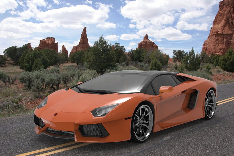 sport car orange front right van HMS