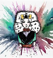 Une fille de Zélande dans une explosion de couleurs