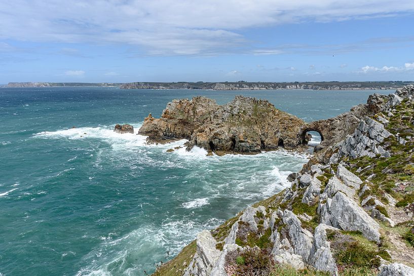 Rugged coast of Brittany on the Crozon peninsula. by Jaap van den Berg