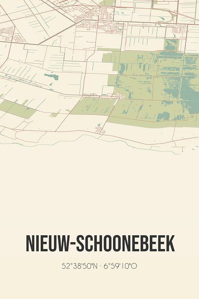 Carte ancienne de Nieuw-Schoonebeek (Drenthe) par Affiches de lieux