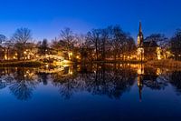 Luther church in Johannapark in Leipzig at blue hour
