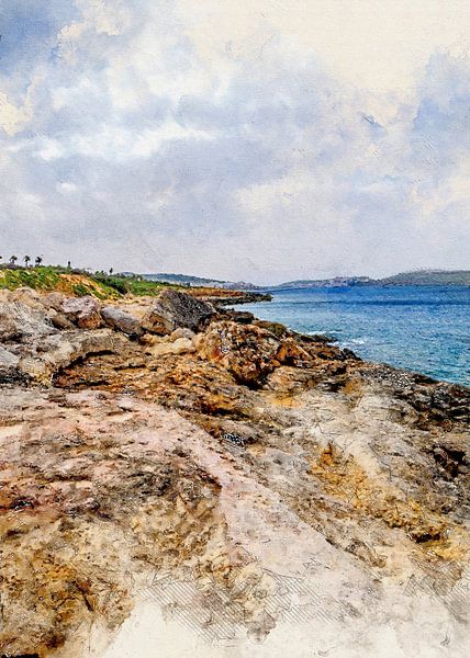 Malta city watercolor painting #malta by JBJart Justyna Jaszke