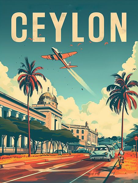 Ceylon Kurzurlaub: Tropisches Retro-Reiseposter von Travel Shop