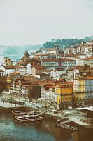 Ribeira District, Porto, Portugal. Vibrant Historic Waterfront with Colorful Buildings and Douro River