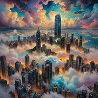 Die Skyline von Hongkong