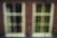 Gorinchem. View from the window in the rain