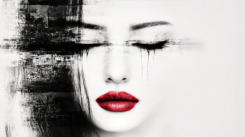 Woman with closed eyes by Frank Heinz