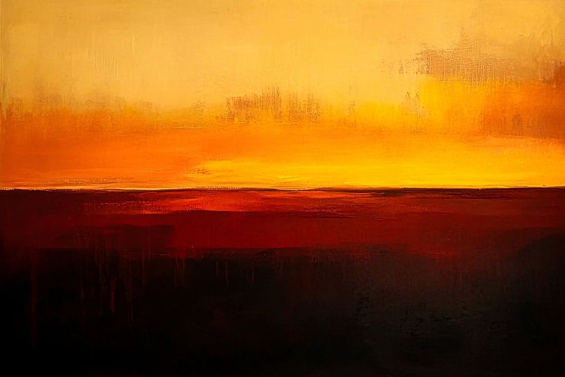 Warme zonsondergang abstract kunst van Imperial Art House