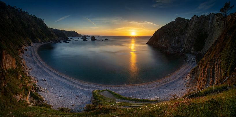 Panorama of Playa del Silencio by Wojciech Kruczynski