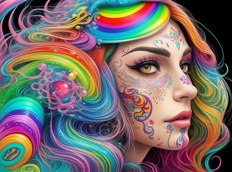 Frau im Farbenrausch 1 von DeVerviersBelgium