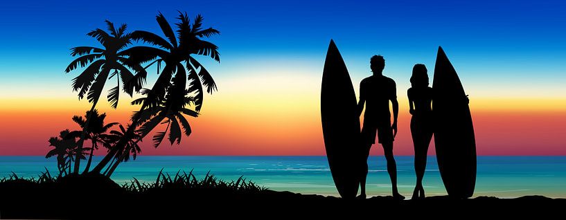 Love is Surfing Together by Harry Hadders Design