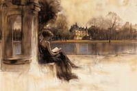 Lecture d'un roman sur le château