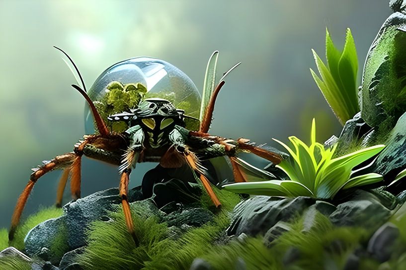Tarantula with terrarium by Harmanna Digital Art