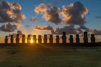 Zonsopkomst Ahu Tongariki Paaseiland