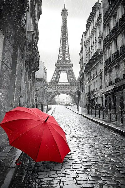 Paraplu en romantiek in Parijs van Skyfall