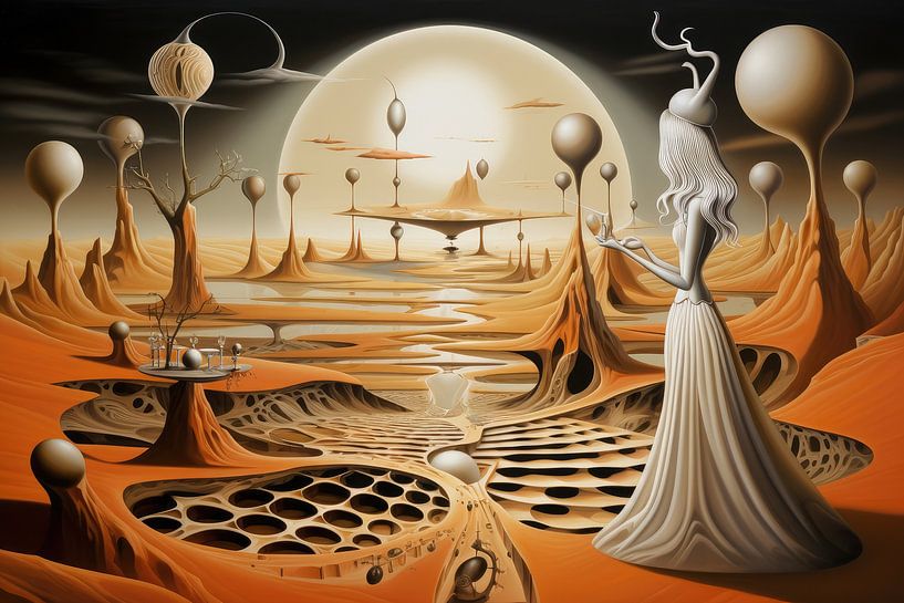 Landscape surreal abstract and bizarre with female image by Art Bizarre