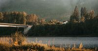 The lonely cottage next to a bridge in Norway