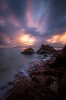 Sunset over the bay of Cannes