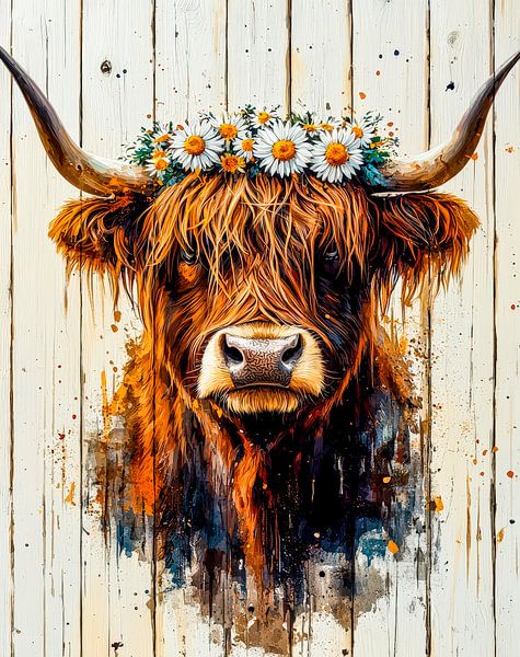 Cow magic - Floral play of light by Klaus Tesching - Art-AI