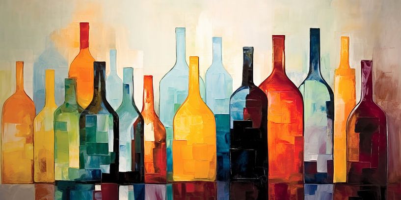 Colourful abstract bottles by Bert Nijholt