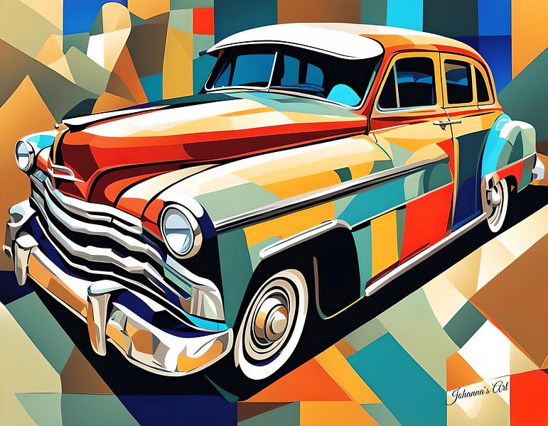 Abstract Art Illustration - Old Cars 5 by Johannas Art Creations
