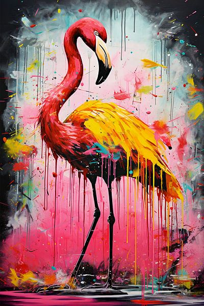 Bunter Flamingo von Laila Bakker