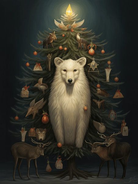 Scène de Noël enchanteresse | ours par Eva Lee