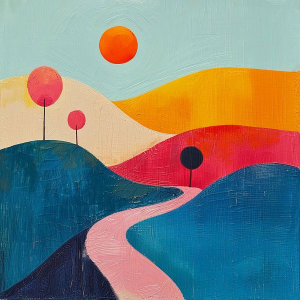 Mond Landschaft Natur Berge Expressionismus No 16 von Niklas Maximilian