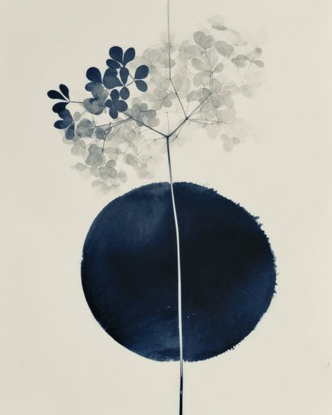 Botanisch in kobalt blauw van Carla Van Iersel