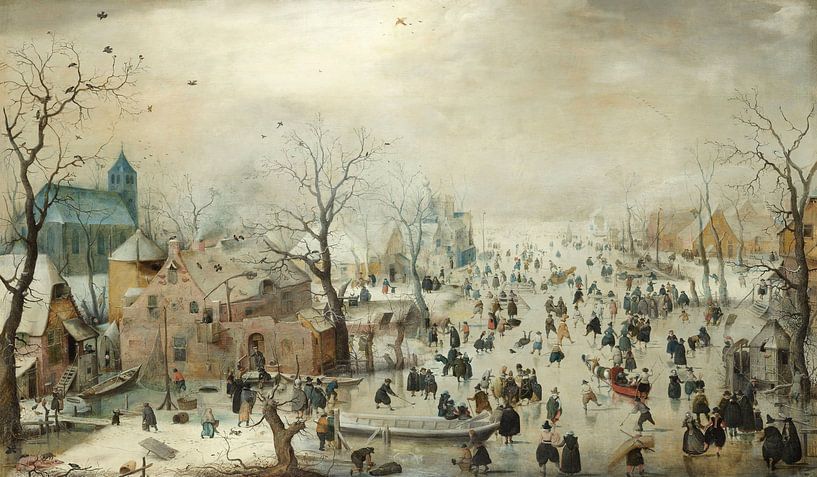 Paysage d'hiver avec des patineurs, Hendrick Avercamp par Rebel Ontwerp
