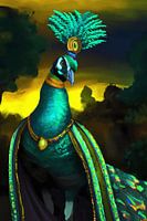 Stolz wie ein Pfau - digitale Malerei