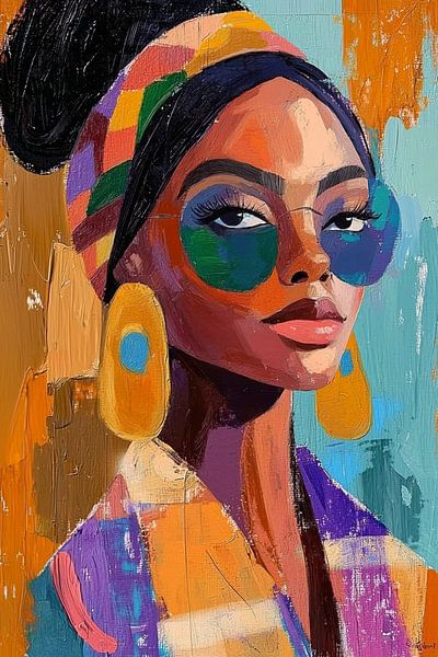 Portrait abstrait moderne d'une femme par PixelPrestige