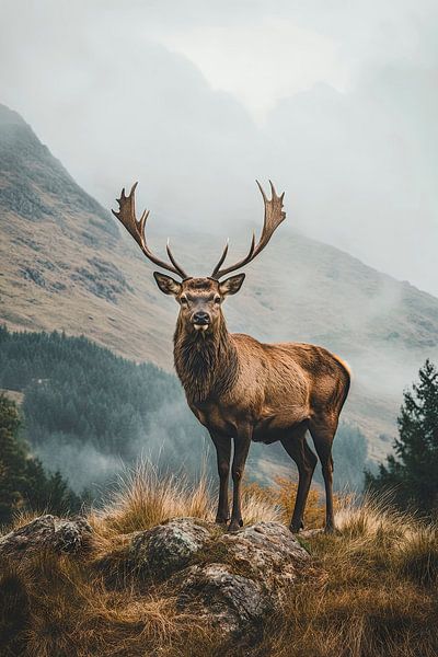 Cerf majestueux dans la nature par Poster Art Shop