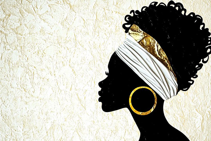 Silhouette Frau mit goldenen Details von Imperial Art House