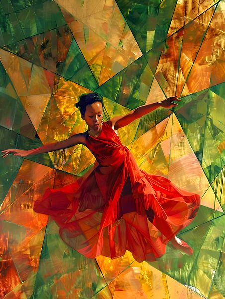 Frau in Modenschau abstrakter Kubismus von Jan Bechtum