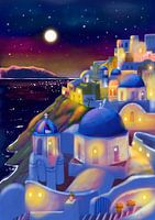 Santorin, Grèce de nuit
