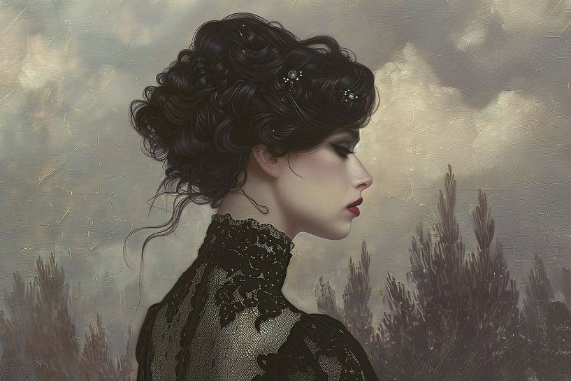 Mysterious Lady of Twilight by Abstract Painting