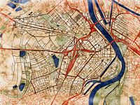 Karte von Ludwigshafen am Rhein im stil 'Serene Summer'