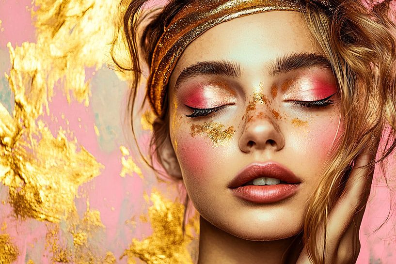 Künstlerische Frau mit goldenen Akzenten von Art & Soul Creations